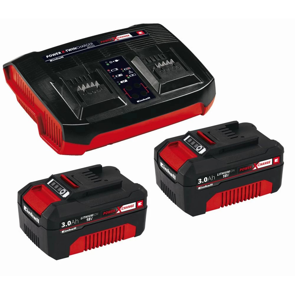 Einhell PXC-startsæt - 2x 3,0Ah & Twincharger Kit 3 Einhell PXC-startsæt - 2x 3,0Ah & Twincharger Kit