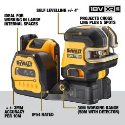 DeWALT Dw 18/12V 3 X 360⁰ Linje Laser Grøn - DCE089D1G18-QW